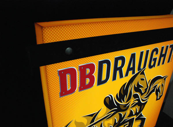 Sign with illustrative detail created by Designworks for award winning New Zealand draught ale DB Draught