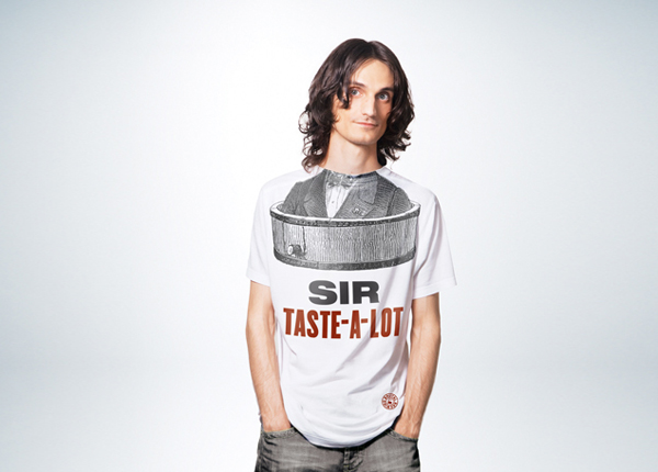 Illustrated T-shirt designed by Neumeister for low alcohol beer brand Sir Taste-A-Lot