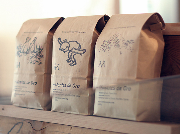 Logo and packaging design for Matchstick Coffee created by Vitae