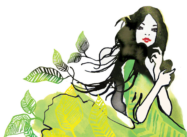 Illustration by Sarah Carter-Jenkins for biodegradable fem­i­nine hygiene range Tom Organic