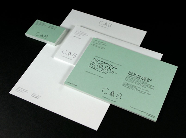 Logo, stationery and invitation designed by Codefrisko for private gallery and contemporary art centre CAB