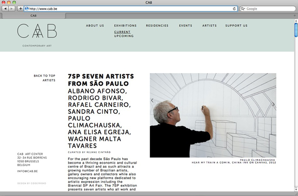 Logo and website designed by Codefrisko for private gallery and contemporary art centre CAB