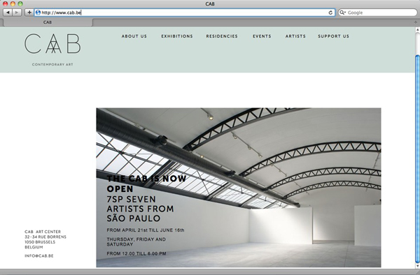 Logo and website designed by Codefrisko for private gallery and contemporary art centre CAB