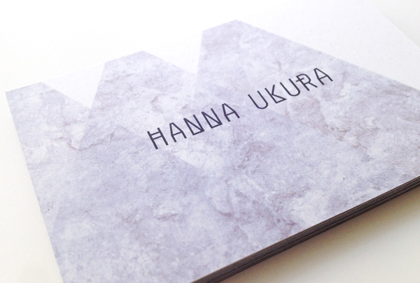 Logo and business cards with marble pattern detail by Dalston for Swedish portrait and fashion photographer Hanna Ukura