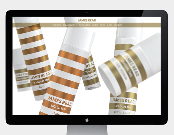 Website designed by Studio Makgill for James Read's premium tanning range