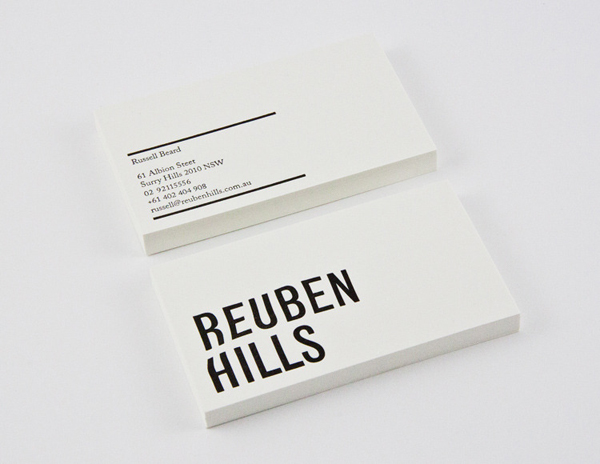 Logo and business card designed by Luke Brown for coffee roastry and cafe Ruben Hills