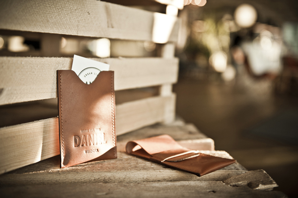 Logo and embossed leather detail designed by Moodley for Vienna and Graz based luxury hotel Daniel