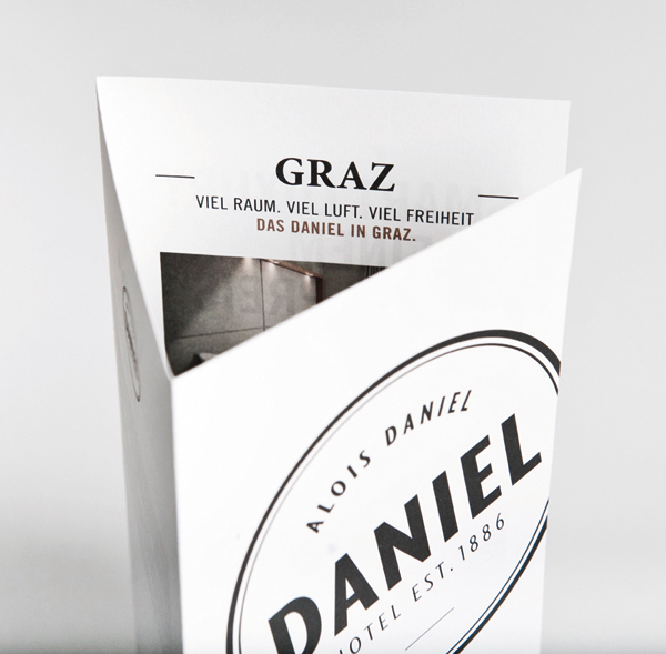 Logo and print designed by Moodley for Vienna and Graz based luxury hotel Daniel