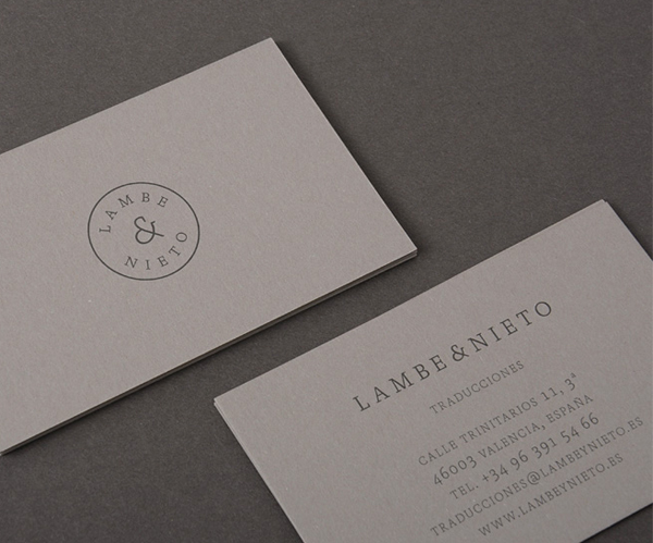 Logo and business card designed by Boscos for Spanish translation service provider Lambe & Nieto