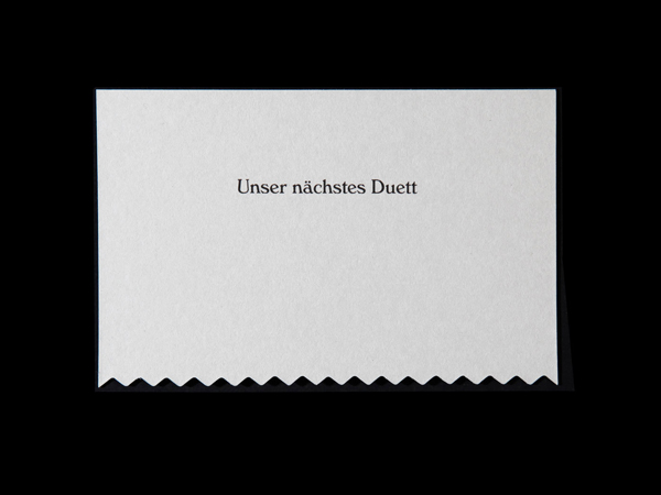 Appointment card with die cut detail for Swiss hair salon Coiffure Duett designed by Bureau Collective