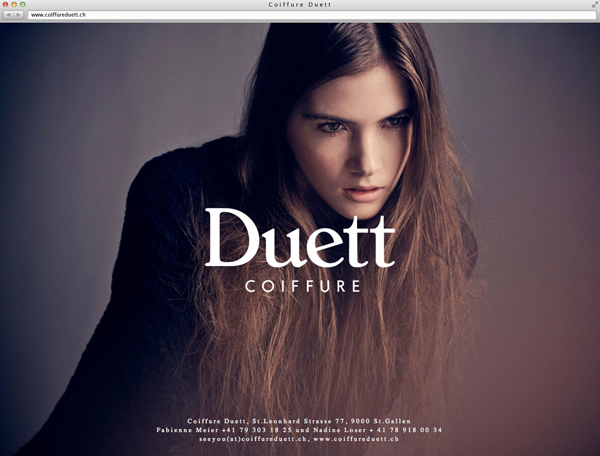 New logo and website for Swiss hair salon Coiffure Duett designed by Bureau Collective