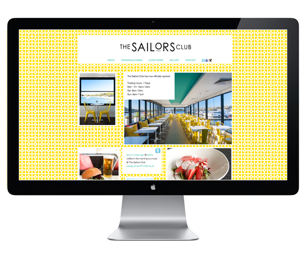 Logo and website designed by Folke for Rose Bay restaurant The Sailors Club. 