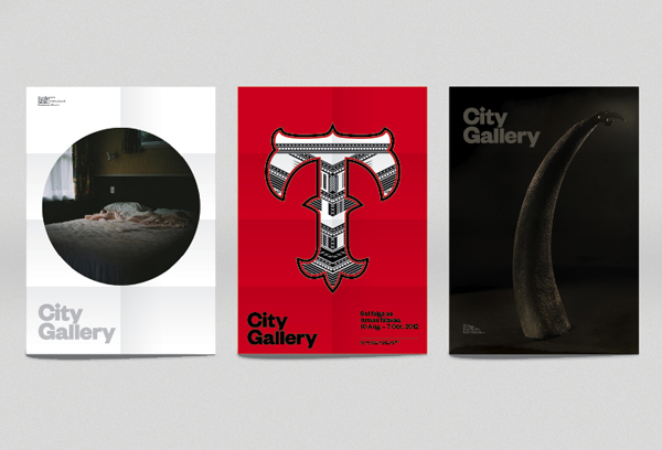Logo and poster series for non-collecting exhibition-based public gallery City Gallery by Designworks