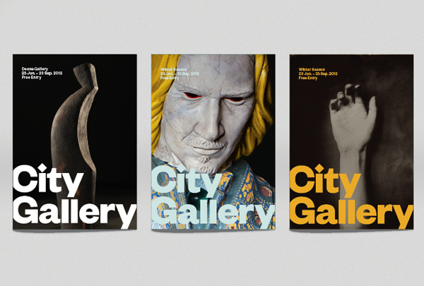 Logo and poster series for non-collecting exhibition-based public gallery City Gallery by Designworks