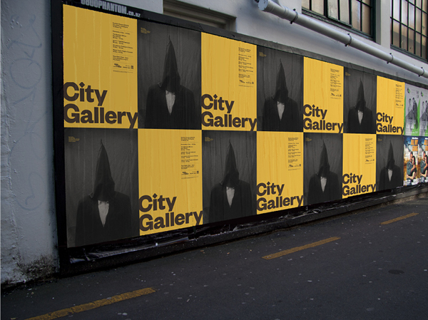 Logo and outdoor poster series for non-collecting exhibition-based public gallery City Gallery by Designworks