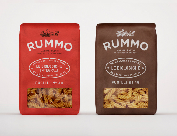 Packaging for pasta brand Rummo designed by Irving & Co.