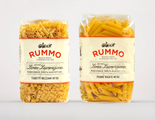 Packaging for pasta brand Rummo designed by Irving & Co.