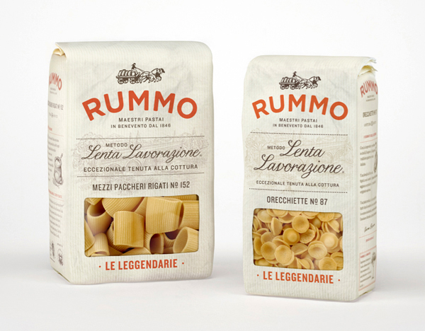 Packaging for pasta brand Rummo designed by Irving & Co.