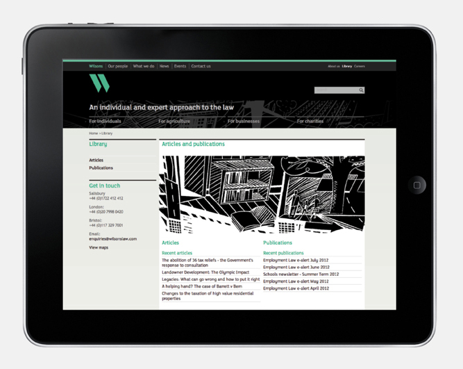Logo, illustration and responsive website design by MyttonWilliams for legal advice firm Wilsons