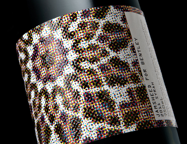 Packaging with thermographic ink print finish for limited edition wine collection Jamsheed designed by Cloudy Co.