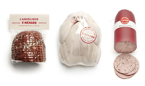 Packaging, labels and stickers for Canadian pork producer and family run butcher F. Ménard designed by lg2boutique