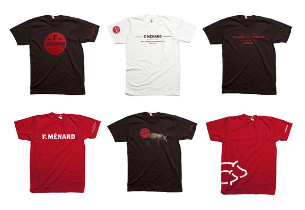 T-shirts for Canadian pork producer and family run butcher F. Ménard designed by lg2boutique