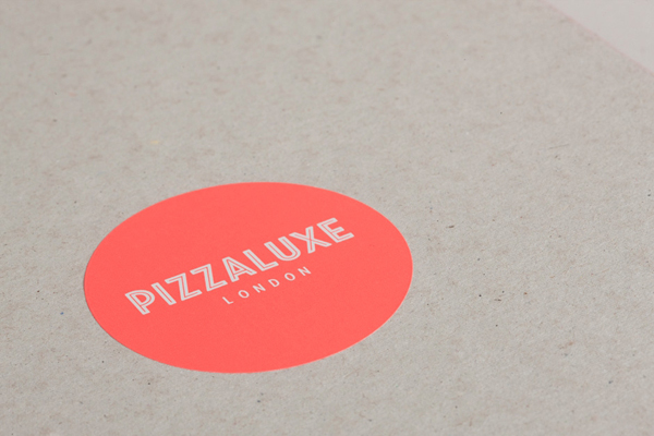 Logo with neon ink finish for freshly-baked, deluxe pizza restaurant Pizza Luxe designed by Touch