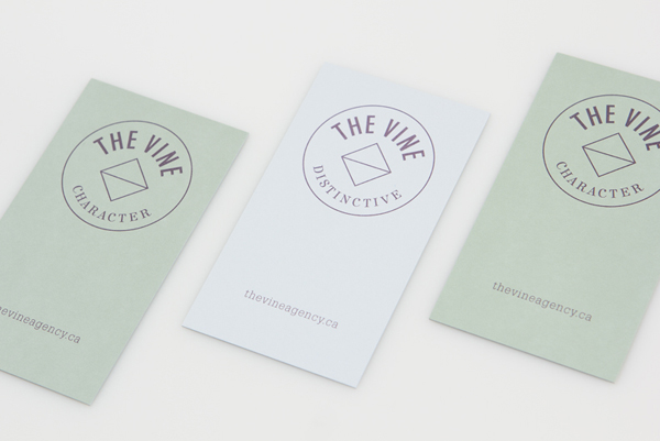 Logo and business card for Italian and Californian wine specialist The Vine created by Blok