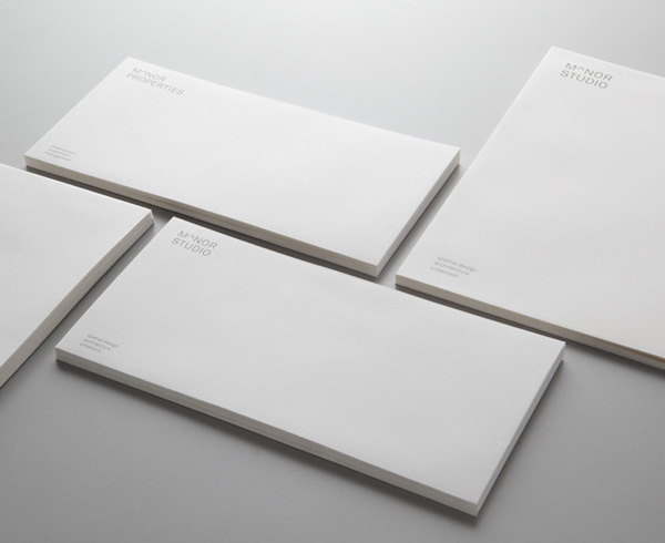 Logo and stationery for Singapore-based architectural and spatial design practice Manor Studio created by Manic