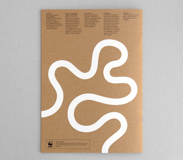 Printed collateral featuring white ink on unbleached substrate for One Planet Living designed by Demian Conrad