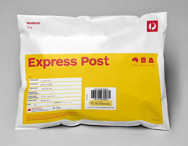 Packaging designed by Interbrand for Australia Post