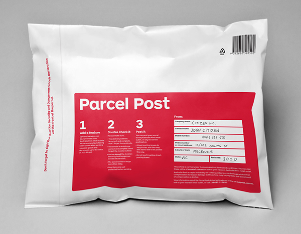 Packaging designed by Interbrand for Australia Post