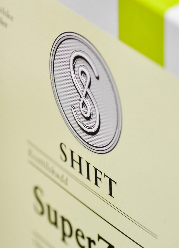 Packaging design with emboss detail by Ghost for supplement Vitalkost Shift