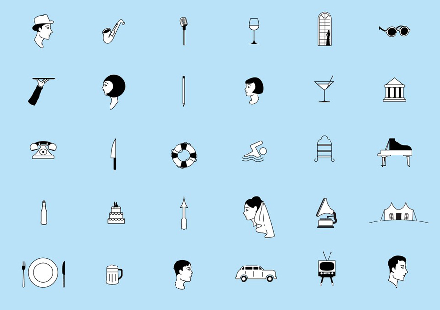 Iconography illustrated by Ryan Romanes for Blue Baths