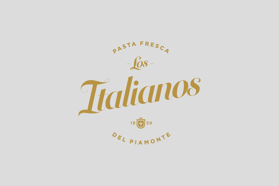 Logo designed by Huaman for Barcelona based traditional Italian food producer and retailer Los Italianos