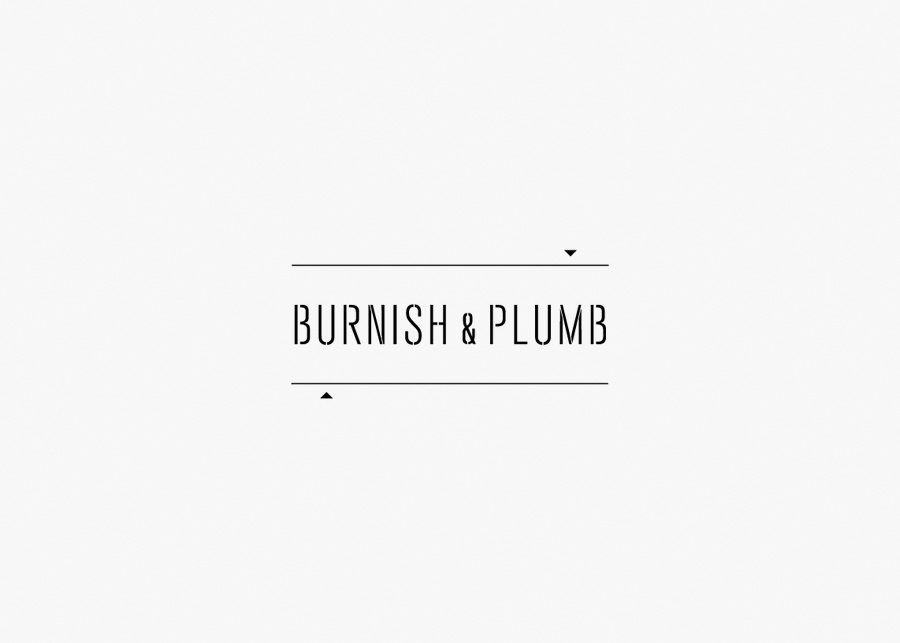 Logo across a rough trade texture designed by FÖDA for Austin based construction firm Burnish & Plumb