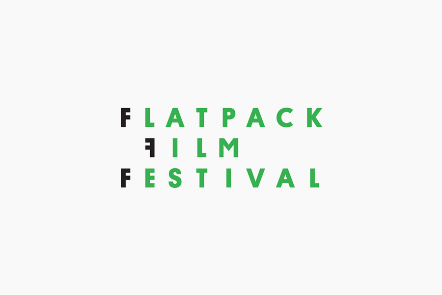 Sans-serif logotype designed by Dot Dash for Birmingham's Flatpack Film Festival