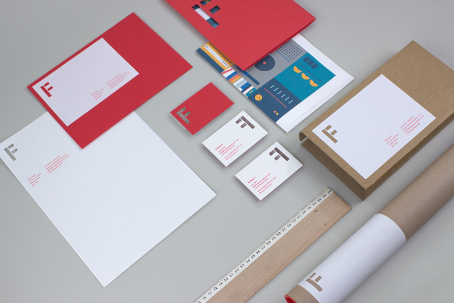 Logo and stationery with stencil cut detail created by digital design and branding agency Fieldwork