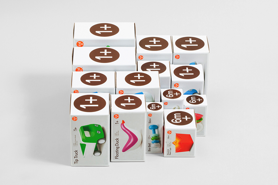 Packaging for modern toy business Kid O designed by Studio Lin