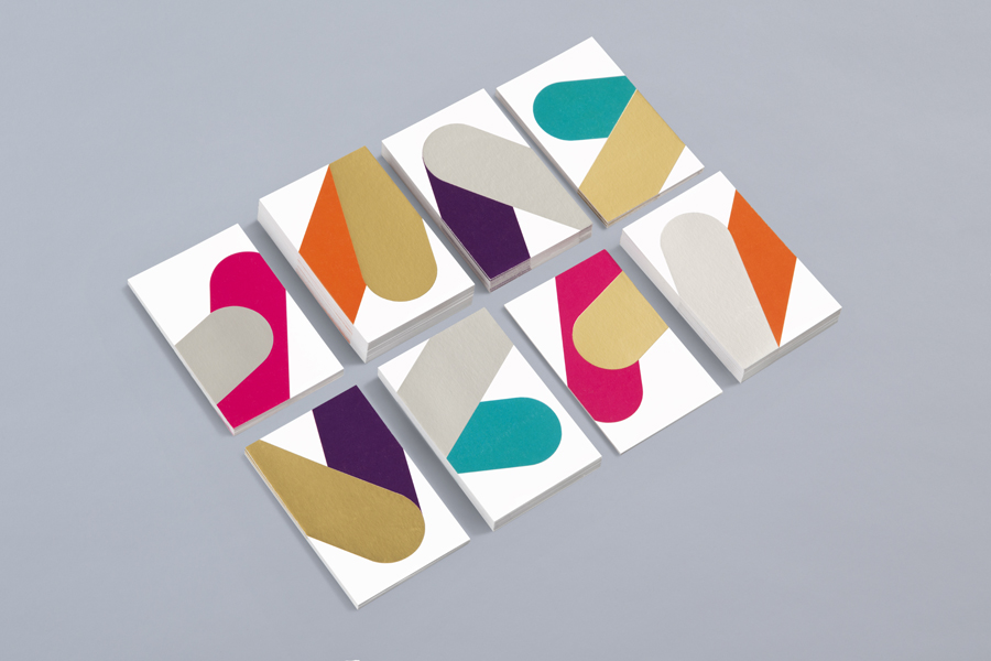 Business cards with metallic ink detail for print production studio Cerovski designed by Bunch