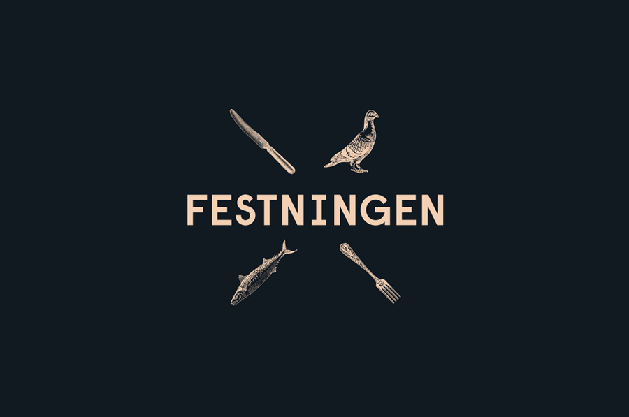 Logo design by Uniform for Oslo brasserie Festningen