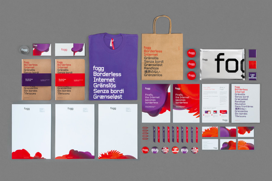 Logotype and collateral created by Kurppa Hosk and Bunch for international fixed cost mobile data traffic service Fogg