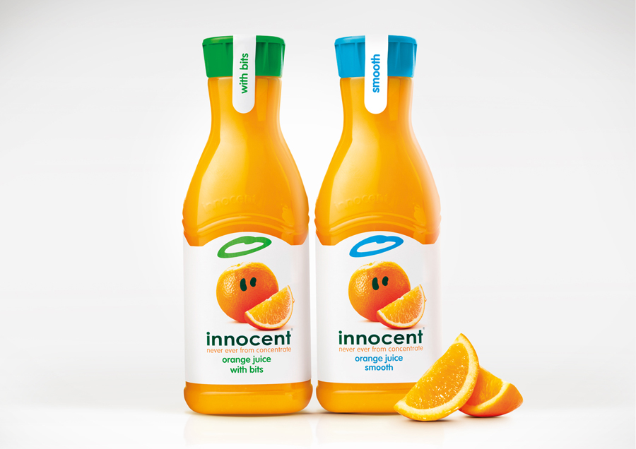 Packaging design by B&B Studio for Innocent's juice and smoothies range