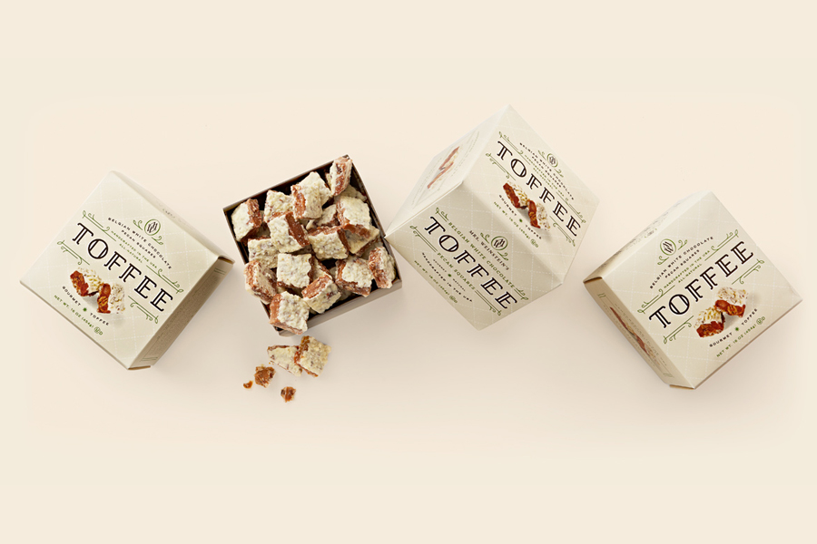 Packaging created by Studio MPLS for Mrs. Weinstein's toffee packaging