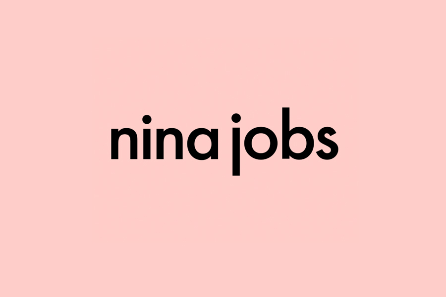 Logotype for industrial designer Nina Jobs designed by BVD