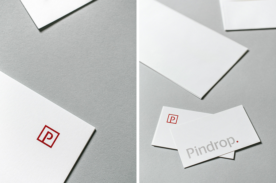 Logotype and stationery designed by Nudge for bank and financial institution regulation resource Pindrop