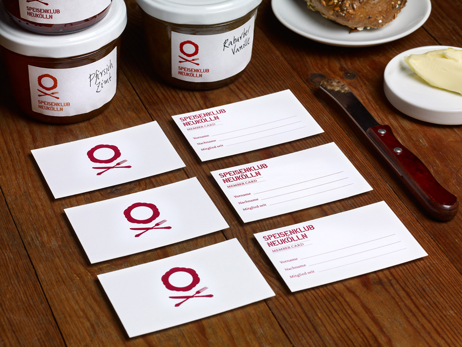 Packaging and branding, labels and business cards designed by Mucho for culinary club Speisenklub Neukölln