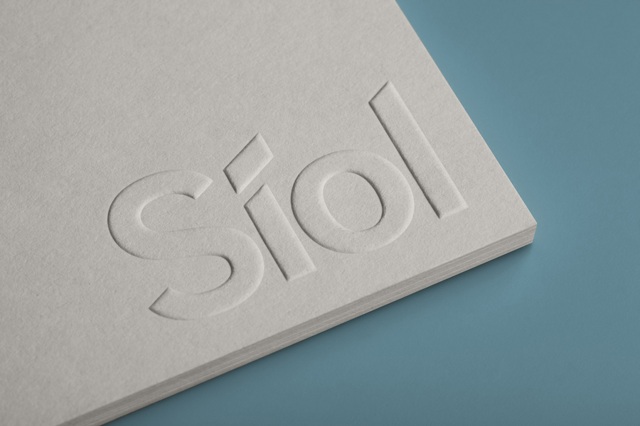 Logo and blind emboss stationery for San Francisco-based architecture studio Síol created by Mucho