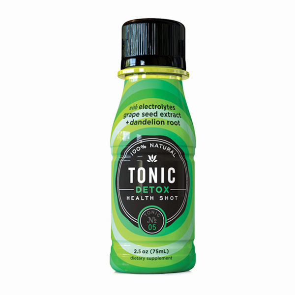 Packaging by Little Big Brands for fruit based energy shot range Tonic