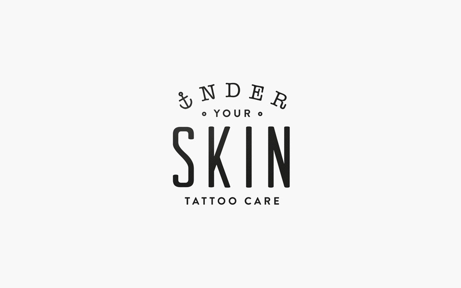 Logo designed by Robot Food for tattoo care range Under Your Skin 